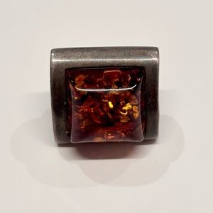 Real Amber pendant - 2 sided slips onto any chain / necklace